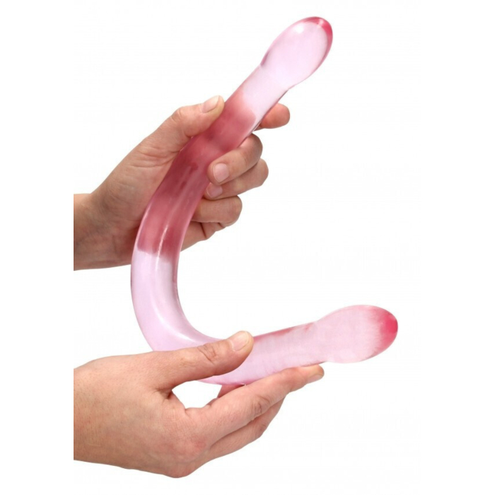 Shots Real Cock Crystal Double Dildo Pink