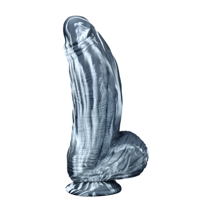 Silicone Dildo Fat Dick 18 x 6.5 cm Black/White