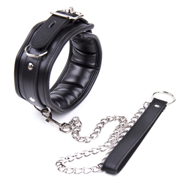 Thick D Ring Neck Collar Black