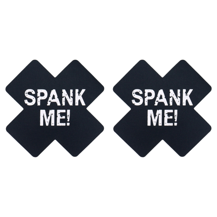 Spank Me Cross Nipple Pasties Black