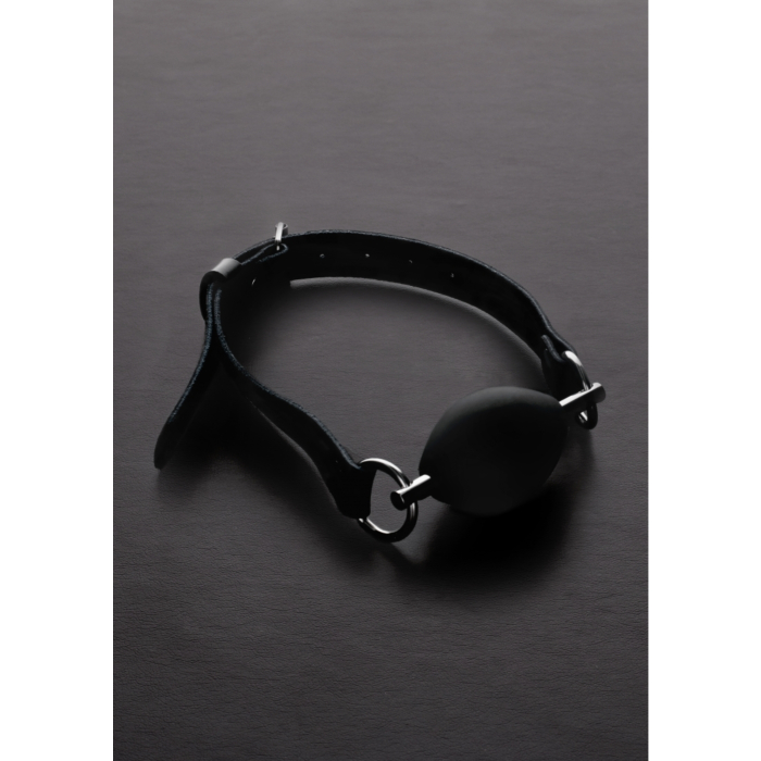 Oval Silicone Ball Gag - Black