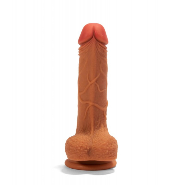 X-MEN Double Layer Silicone Dildo 21 cm (Brown) - X-Man