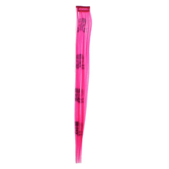 Aprox. 40cm Pink Skull & Crossbones Print Hair Highlights/ Extensions