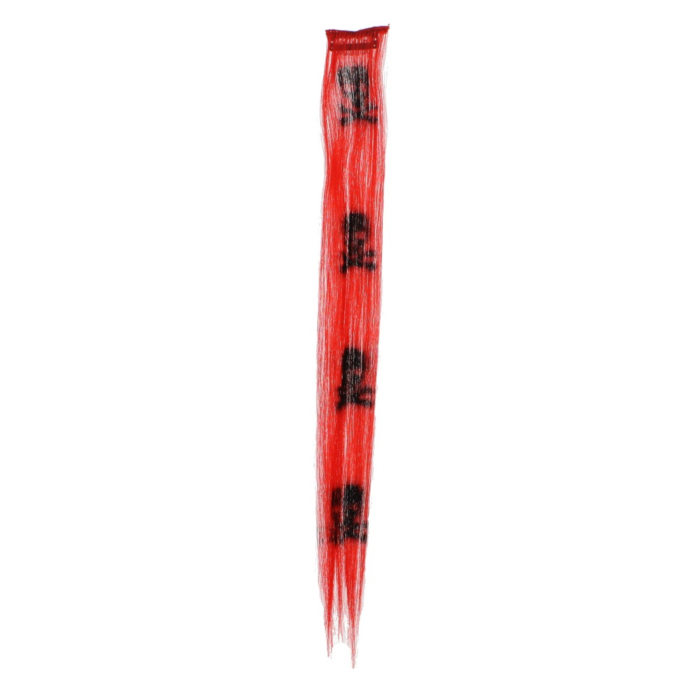 Aprox. 40cm Red Skull & Crossbones Print Hair Highlights/ Extensions