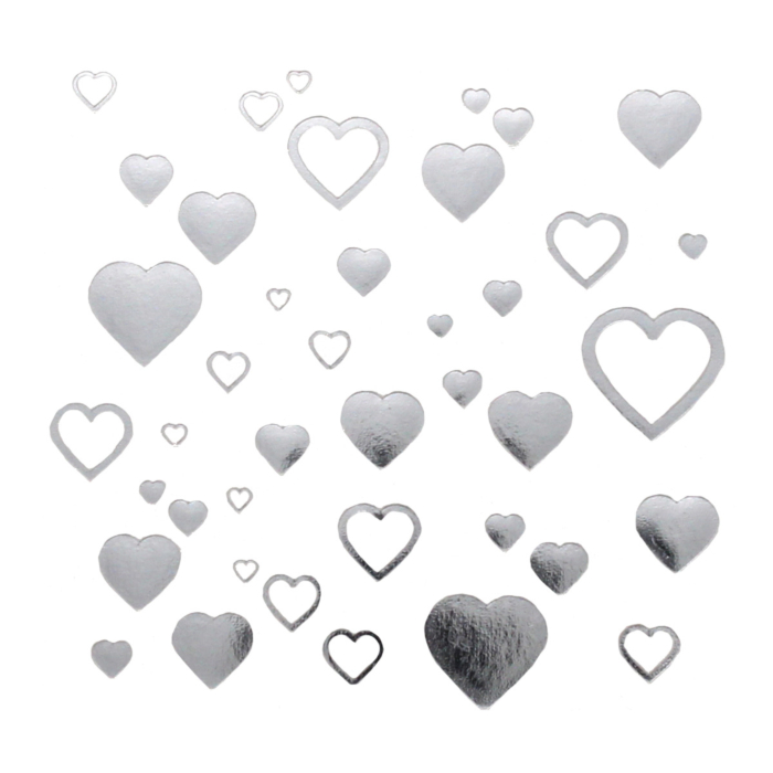 Silver Heart Shaped Stick On Freckles