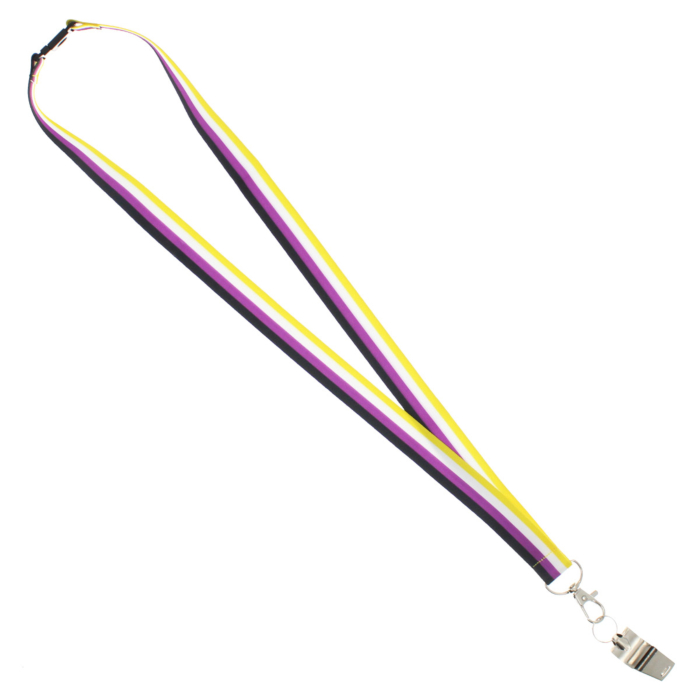 Metal Whistle on Non-Binary Lanyard