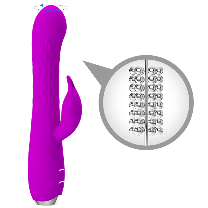 Rotating Vibrator With Clitoris Stimulant, G-spot - Pretty Love Molly Purple